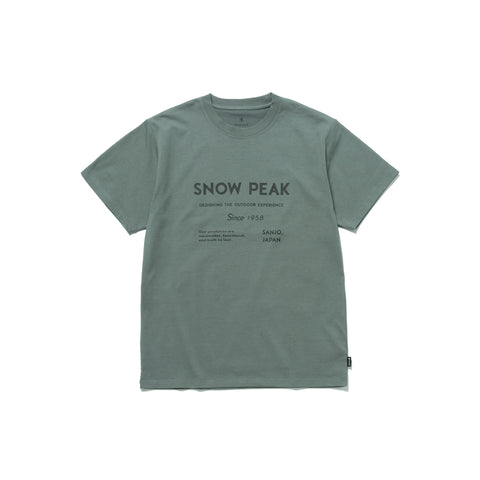 SP Typography T-Shirt Foliage TS-24AU10102FG - Snow Peak UK