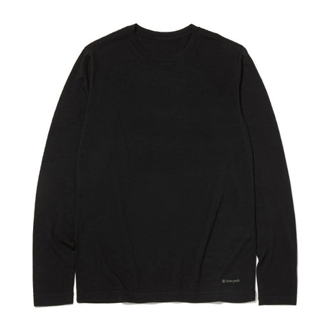 Merino Wool Long Sleeve T-Shirt Black SW-24AU01502BK - Snow Peak UK