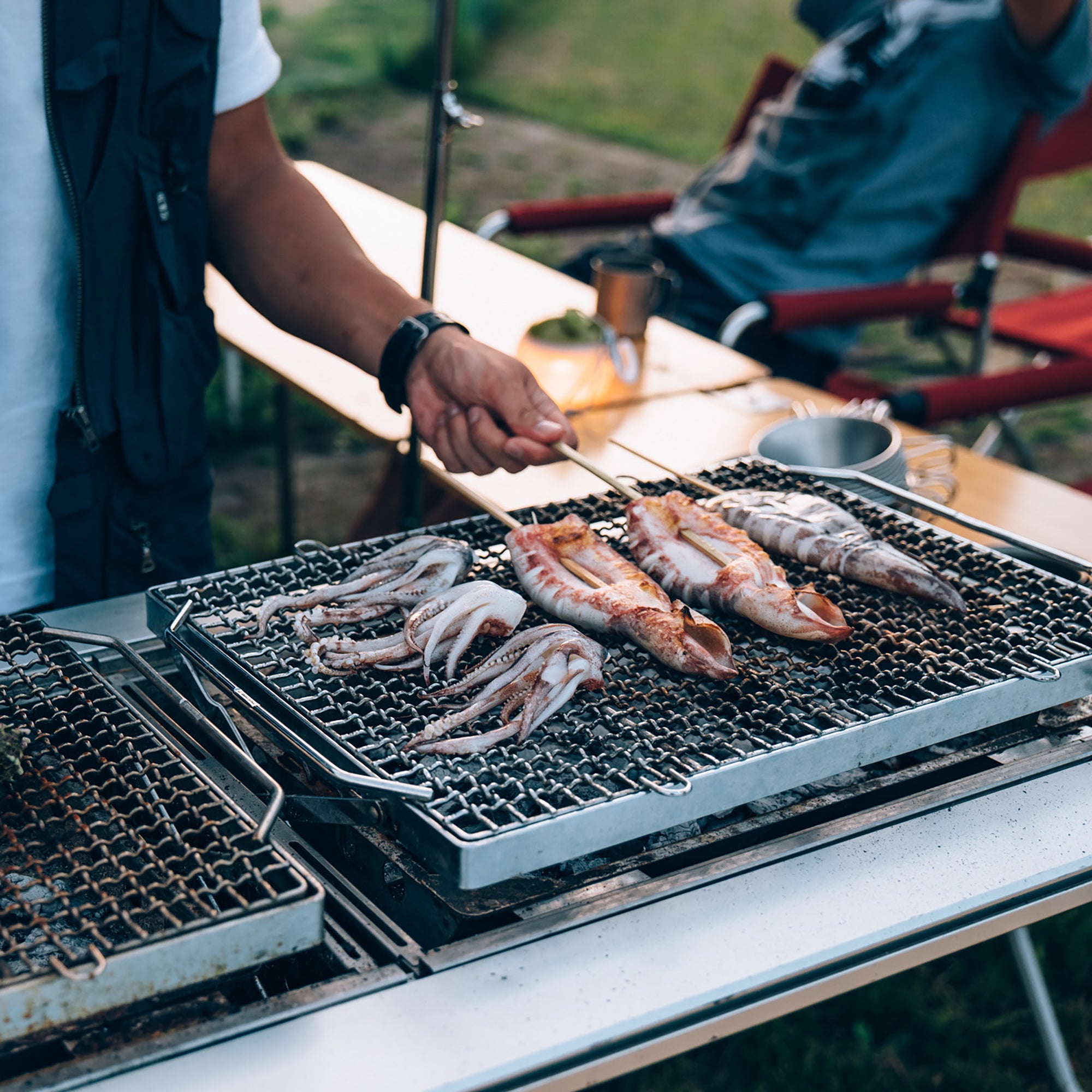 Double Unit BBQ Box Iron Grill Table Snow Peak Snow Peak