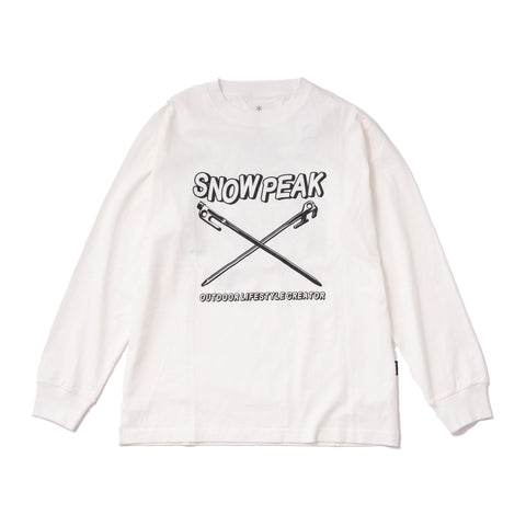 Solid & Delta Stake L/S T-Shirt White SP-TS-24AU00102OWH - Snow Peak UK