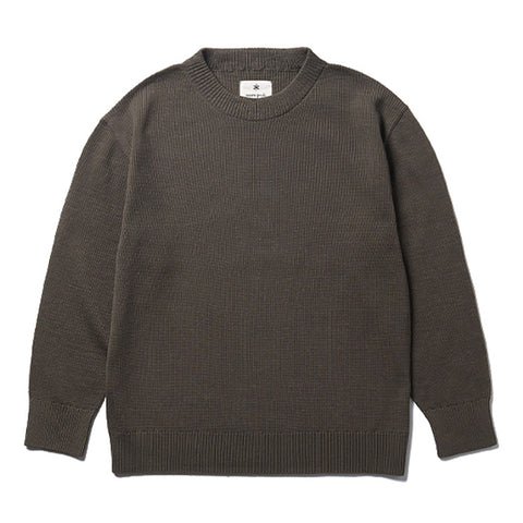 Co/Ny/Pe Knit Crew Neck Khaki KN-24AU20102KH - Snow Peak UK