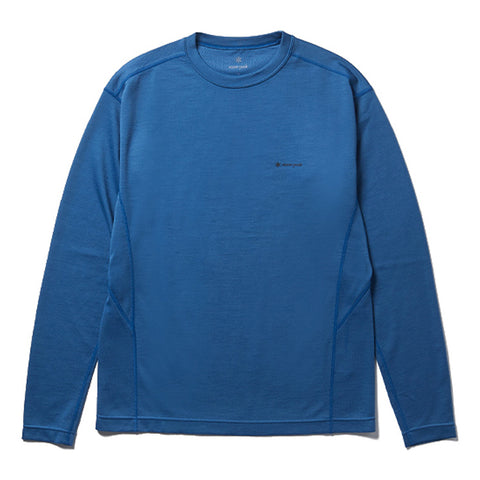 Pe/Wo Hybrid Long Sleeve T-Shirt Blue SW-24AU01702BL - Snow Peak UK