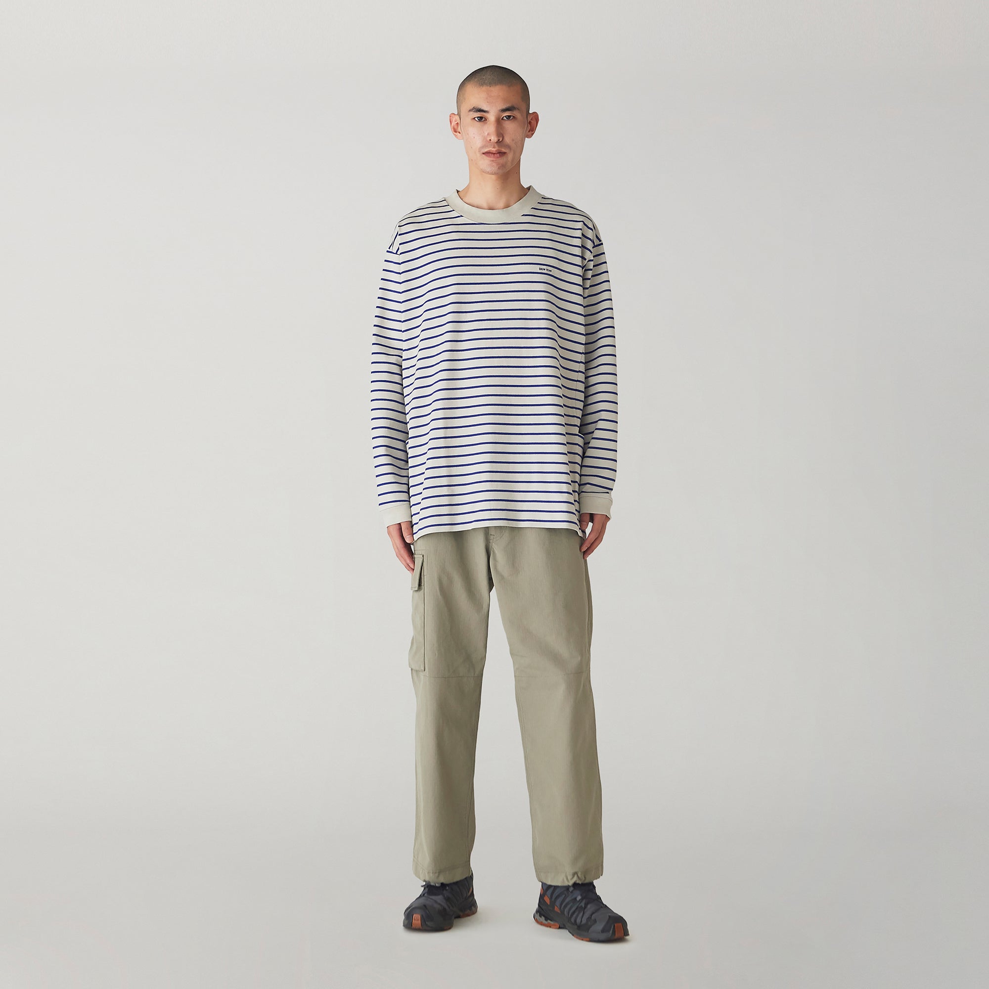 Heavy Cotton Border Long Sleeve T-Shirt