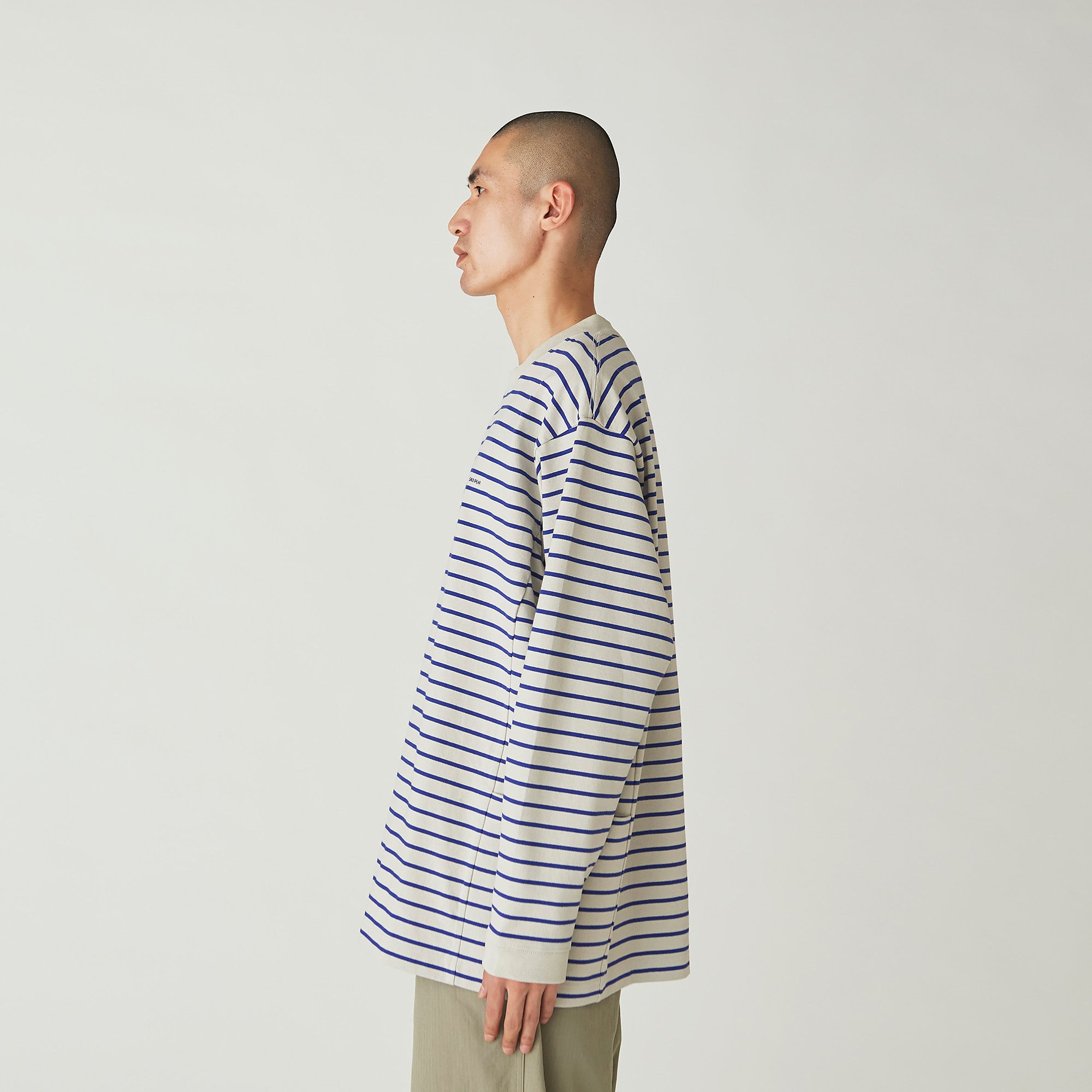 Heavy Cotton Border Long Sleeve T-Shirt