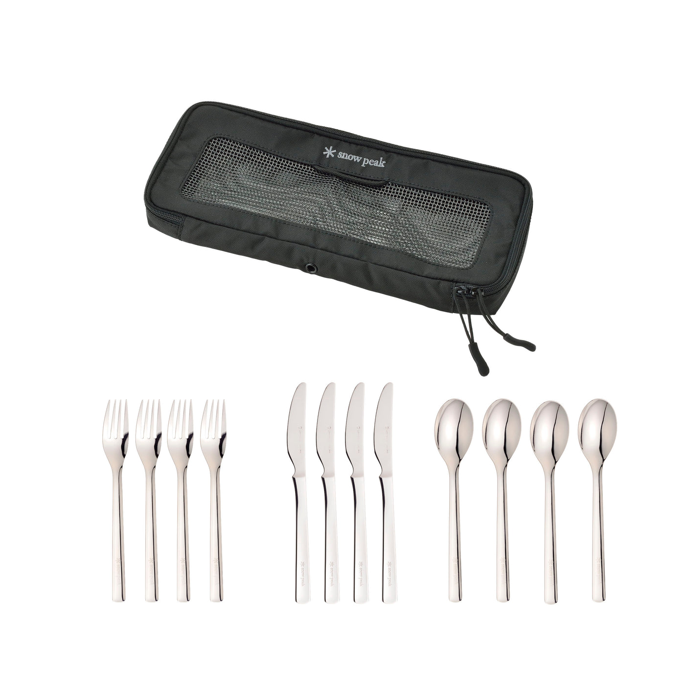 Mesh Case Luckywood Cutlery Set   - Snow Peak UK