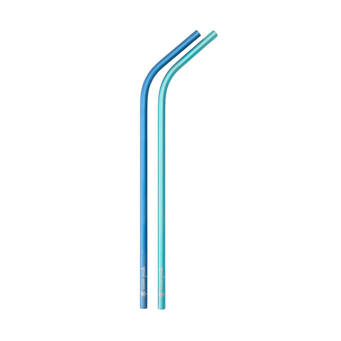 Titanium Straw 2-piece set Blue & Green   - Snow Peak UK