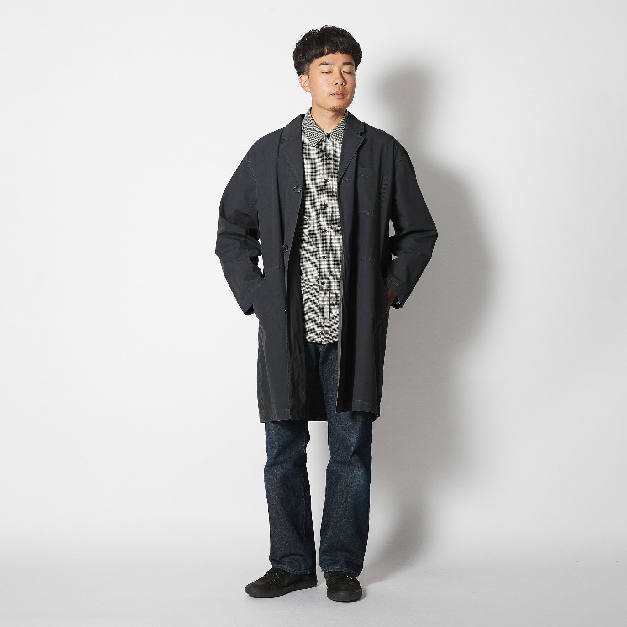 Natural-Dyed Recycled Cotton Coat