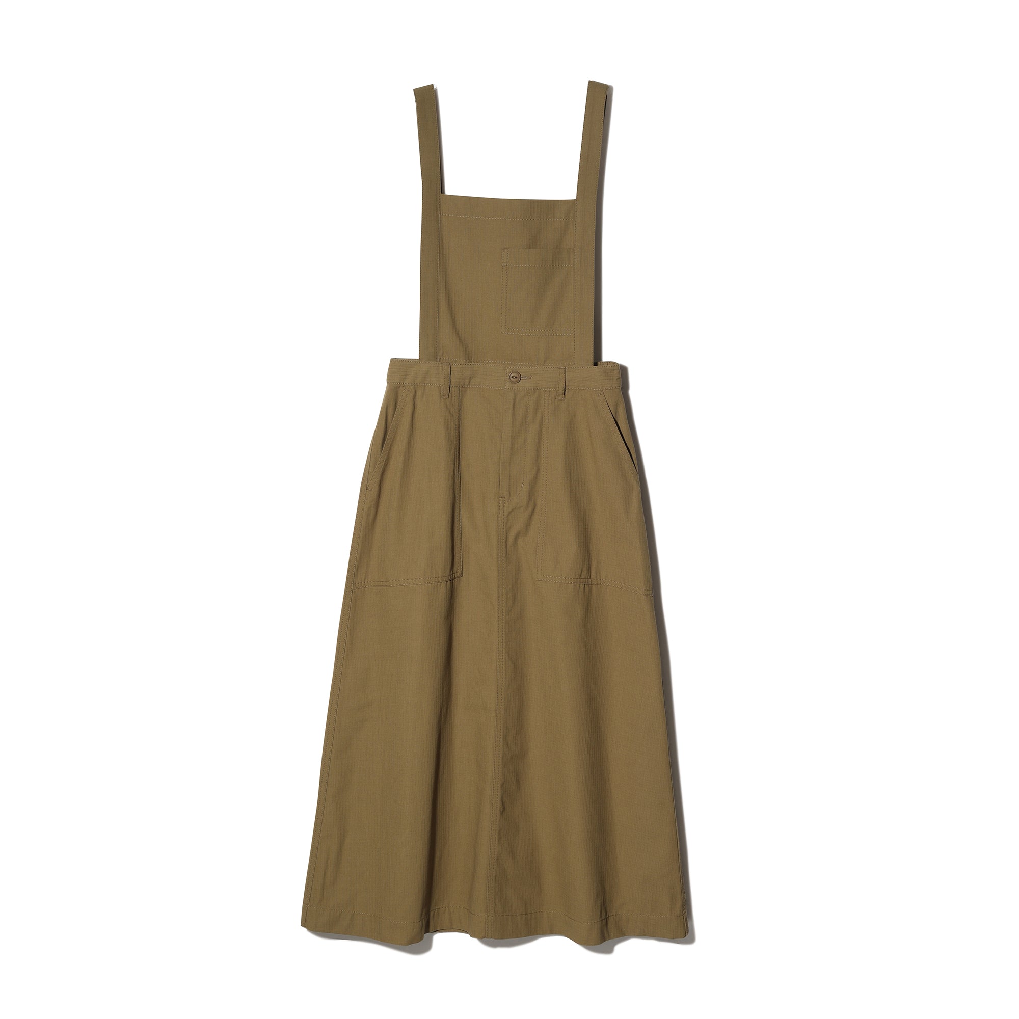 Khaki overall dogeared skirt