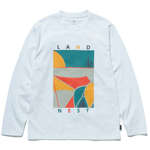 Land Nest Long Sleeve T-Shirt White TS-24AU10502WH - Snow Peak UK