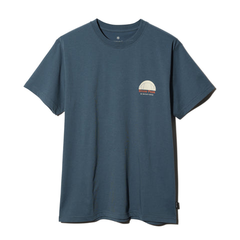 Alpha Breeze Typography T-Shirt Blue TS-24SU00102BL - Snow Peak UK
