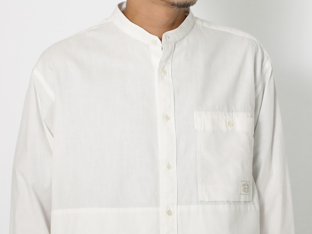 Organic Cotton Poplin Stand-Collar Shirt   - Snow Peak UK